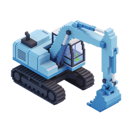 Stylized Excavator Icon for Construction Projects