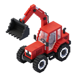 Pixel Art Tractor Icon for Farming and Construction Use