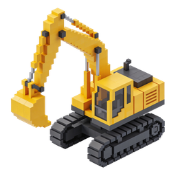 Colorful LEGO Excavator Icon for Construction Projects
