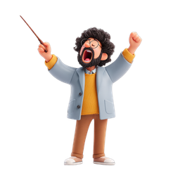 Excited Teacher Icon for Education and Learning