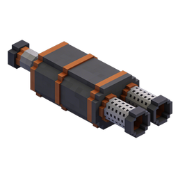 Stylized Exhaust Pipe Icon in Voxel Art Style