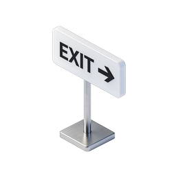Exit Sign Directional Arrow Icon | 3D Wayfinding