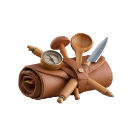 Vintage Exploration Tools Bundle Icon - Adventure 3D Illustration