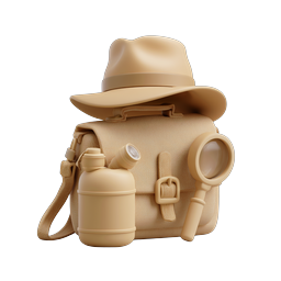 Explorer Adventure Gear 3D Clay Icon Bundle