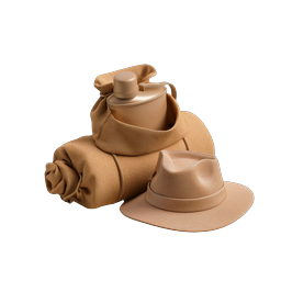 Explorer Camping Gear Icon - Bedroll, Canteen & Outback Hat