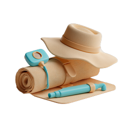 Explorer Adventure Gear Icon - Hat Mat Detector 3D