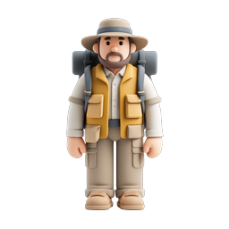 3D Explorer Hiker Character Icon - Adventure Ready