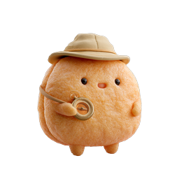 Süßes Explorer-Orangen-Icon mit Kompass - Abenteuer-Maskottchen