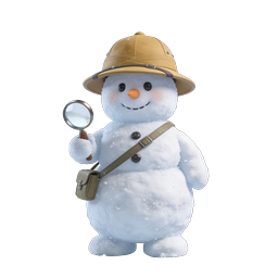 Adorable Explorer Snowman Character Icon