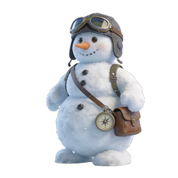 Adventurer Snowman Explorer Icon with Compass 3D