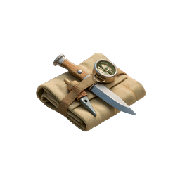 Explorer Survival Kit Icon with Compass and Knife