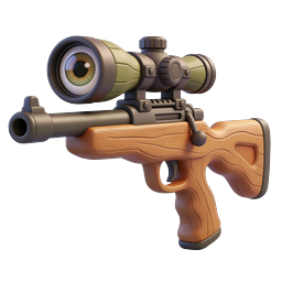 Eyeball Scope Rifle 3D Icon | Surreal Weapon Art