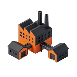 Isometric Factory Building Industrial Icon