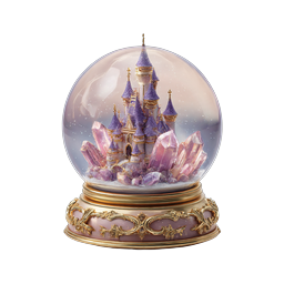 Enchanted Fairy Castle Crystal Snow Globe Icon