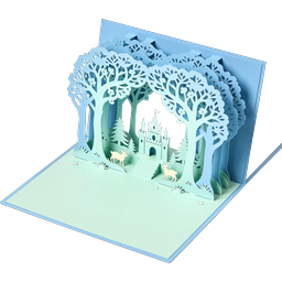Fairy-Tale Castle Pop-Up Paper Card Illustration