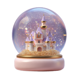 Fairy Tale Castle Snow Globe Icon - Magical 3D