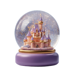 Märchenschloss Schneekugel Icon - Magisches 3D-Design