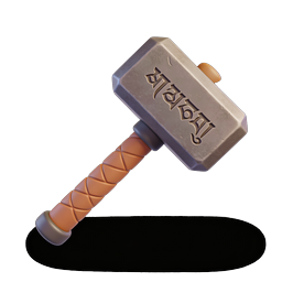 Faith Hammer 3D Icon - Spiritual Religious Symbol