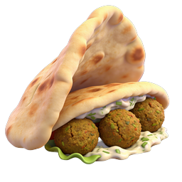 Falafel-Wrap-Icon - Realistische 3D-Lebensmittelillustration