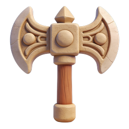 Fantasy Battle Axe 3D Icon - Medieval Weapon Design