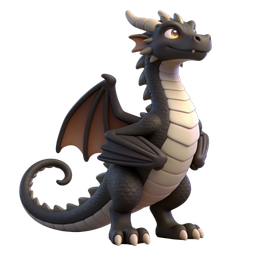 Playful Cartoon Dragon Icon - Fantasy Character Design