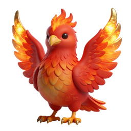 Vibrant Flaming Bird Icon for Creative Projects