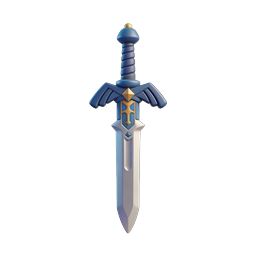 Fantasy Blue Sword Icon - 3D Rendered Medieval Weapon