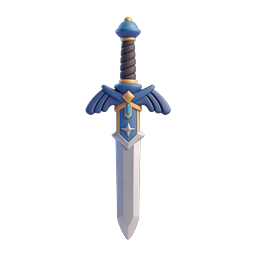 Fantasy Blue Sword Icon - 3D Rendered Weapon