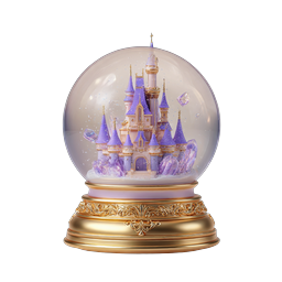 Fantasy Castle Snow Globe - Magical 3D Icon