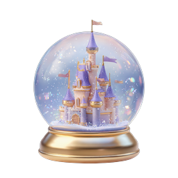 Magical Fantasy Castle Snow Globe 3D Icon