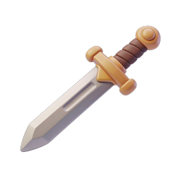 3D Fantasy Dagger Icon - Medieval Sword for Games
