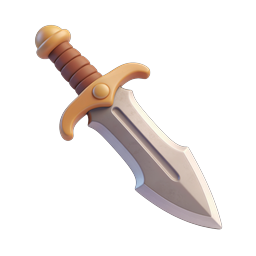 Fantasy Dagger Icon - 3D Clay Style Weapon Graphic