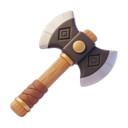 Stylisiertes Fantasy-Doppelaxt-Icon