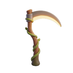 Fantasy Scythe Icon - 3D Clay Style Harvest Tool