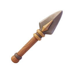 Stylized Fantasy Spear 3D Icon - Clay Render