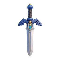 Fantasy Blue Sword 3D Icon for Gaming & RPG