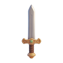 Fantasy Sword 3D Icon - Medieval Weapon for Gaming