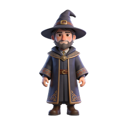ゲーム&アプリ向けファンタジー魔法使いキャラクター3Dアイコン