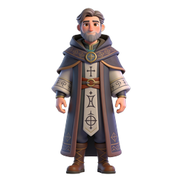 ファンタジー魔法使いキャラクター3Dアイコン
