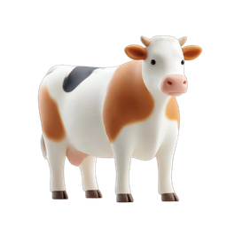 Friendly Cartoon Cow Icon for Farm and Dairy Use