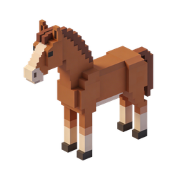 Icona di cavallo pixel - design giocoso e stiloso