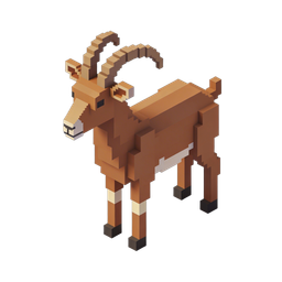 Pixel Goat Icon - Unique Isometric Design for Nature Themes