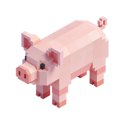 Blocky Pig Icon - Cute Pixel Art Design