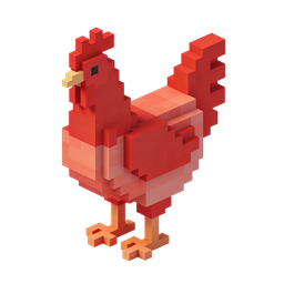 Pixelated Chicken Icon for Fun Food Themes