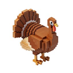 Pixel Art Turkey Icon for Thanksgiving Celebrations