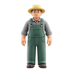 Friendly Farmer Character Icon - Perfect for Agriculture Themes