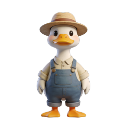 Ícone de pato fazendeiro charmoso para projetos agrícolas