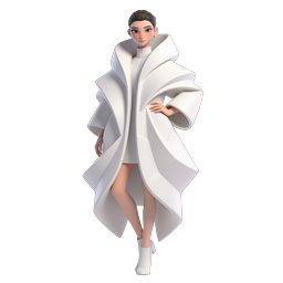 Элегантная иконка персонажа модели моды - 3D-рендер