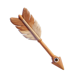 Feather Arrow 3D Icon with Playful Eye Design