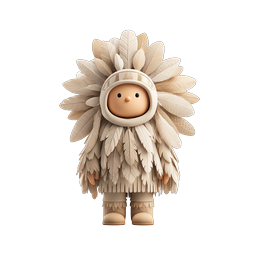Feathered Warrior 3D Character Icon - Cute Mascot